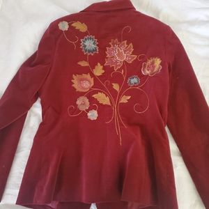 Cabi Velour Embroidered Jacket